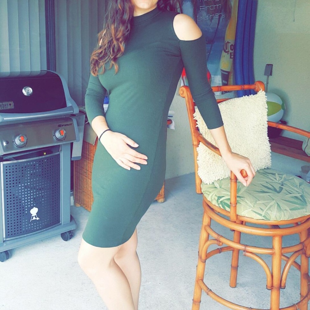Green Cold Shoulder Dress